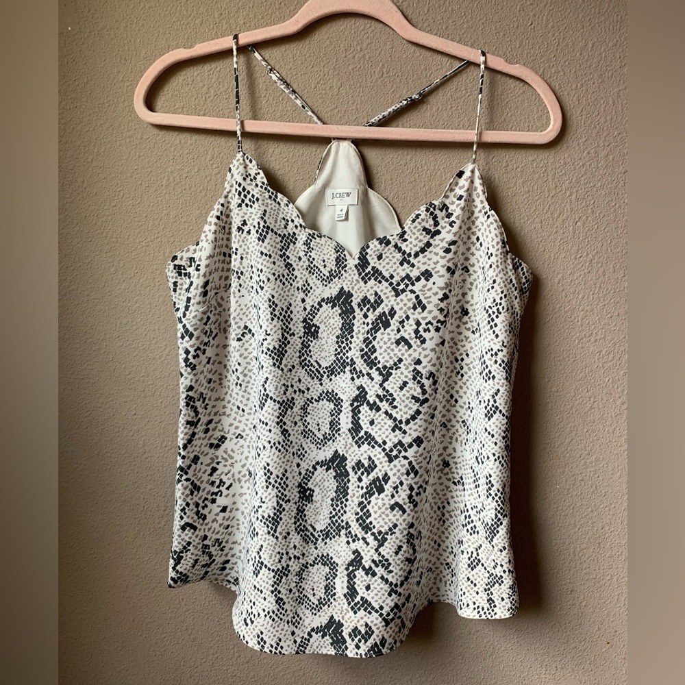 J.Crew spaghetti strap snake skin print blouse. Size 4.